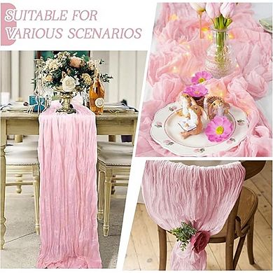 Cheesecloth Table Runner Boho Gauze Semi Sheer Soft Fabric 6 Pack