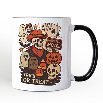 Western Halloween Skeleton Mug, Haunted Motel Trick or Treat Gift