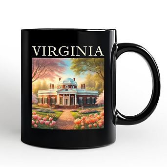 Classic Virginia State Jefferson’s Monticello Mug, Southern Charm Gift and American History Keepsake