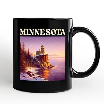 Scenic Minnesota State Split Rock Lighthouse Mug, Lake Superior Landmark Gift and Travel Souvenir