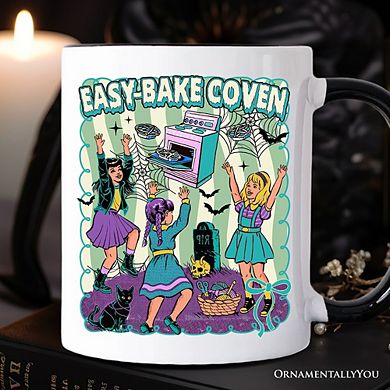 Retro Easy-Bake Coven Horror Movie Mug, Funny Retro Witch Halloween Gift