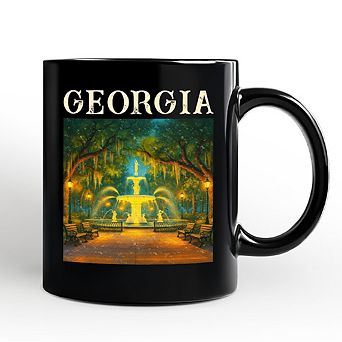 Charming Georgia State Forsyth Park Mug, Savannah Landmark Gift and Southern Travel Souvenir