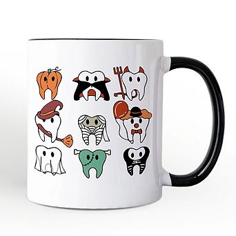 Spooky Halloween Dentist Mug, Teeth Monster Gift for Dental Crew