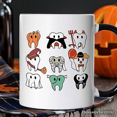 Spooky Halloween Dentist Mug, Teeth Monster Gift for Dental Crew