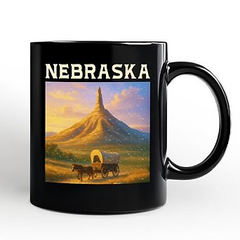 Scenic Nebraska State Chimney Rock Western Landmark Historic Trail Keepsake Souvenir Mug