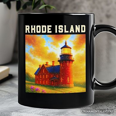 Charming Rhode Island State Southeast Lighthouse Mug, Block Island Coastal Landmark