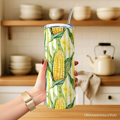 Farm Fresh Corn Pattern 20oz Tumbler With Lid and Stainless Steel Straw