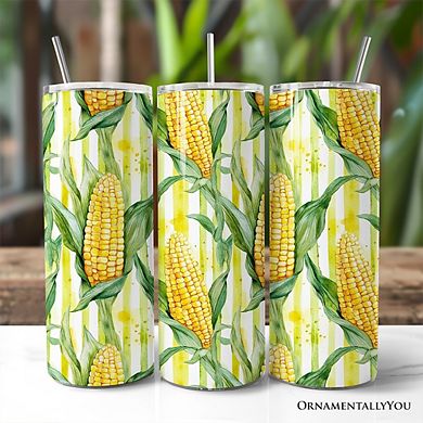 Farm Fresh Corn Pattern 20oz Tumbler With Lid and Stainless Steel Straw