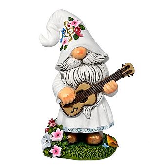 Elegant Serenader Garden Statue, 8" Romantic Musician Figurine Outdoor Decor