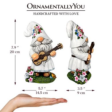 Elegant Serenader Garden Statue, 8" Romantic Musician Figurine Outdoor Decor