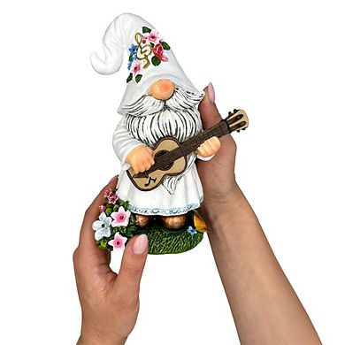 Elegant Serenader Garden Statue, 8" Romantic Musician Figurine Outdoor Decor