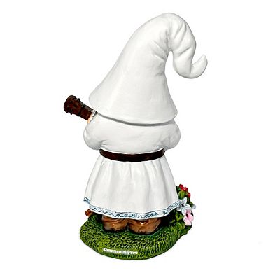 Elegant Serenader Garden Statue, 8" Romantic Musician Figurine Outdoor Decor