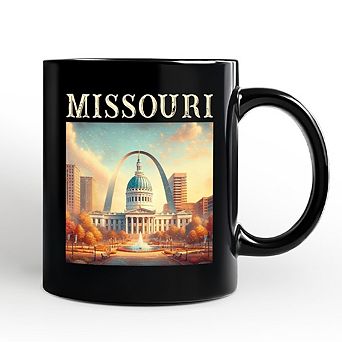 Missouri State Gateway Arch and Courthouse Mug, Iconic St. Louis Landmarks Gift and Travel Souvenir