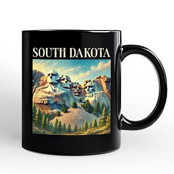 Majestic South Dakota State Mount Rushmore Mug, Historic American Monument Travel Souvenir