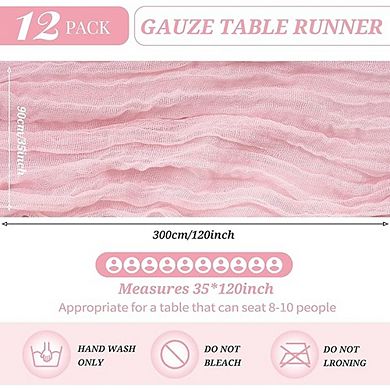 Cheesecloth Table Runner Boho Gauze Semi Sheer Soft Fabric