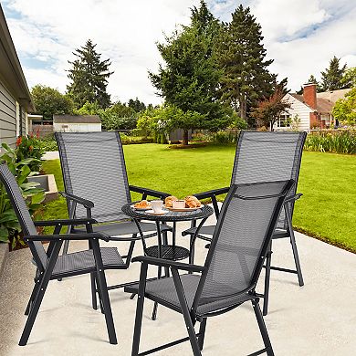Costway Patio Folding Dining Chairs Portable Camping Armrest Garden
