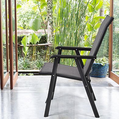 Costway Patio Folding Dining Chairs Portable Camping Armrest Garden