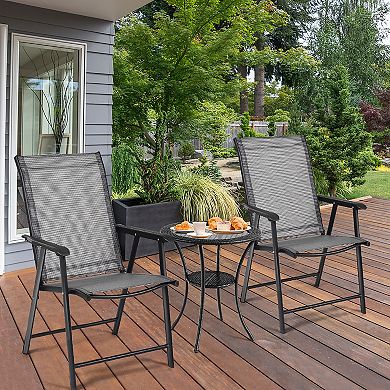 Costway Patio Folding Dining Chairs Portable Camping Armrest Garden