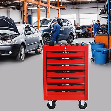 KWPZQEB Rolling Metal Tool Chest with 7 Drawers, 20" Steel Tool Storage Box Organizer