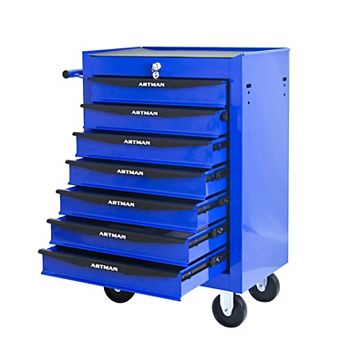 KWPZQEB Rolling Metal Tool Chest with 7 Drawers, 20" Steel Tool Storage Box Organizer