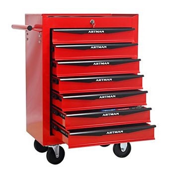 KWPZQEB Rolling Metal Tool Chest with 7 Drawers, 20" Steel Tool Storage Box Organizer