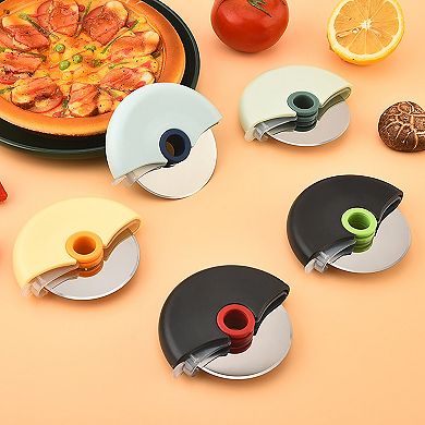 Pizza Cutter Wheel with Protective Cover Compact Handheld Rolling Blade Kitchen Cutting Tool