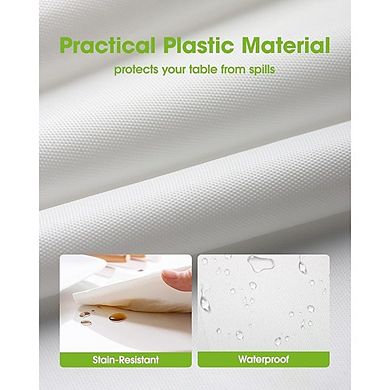Disposable Plastic Tablecloth 8-Pack Leakproof Sturdy Cover