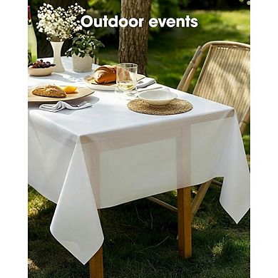 Disposable Plastic Tablecloth 8-Pack Leakproof Sturdy Cover
