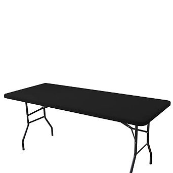 Black Spandex Tablecloth 6-Pack Fitted Stretch Outdoor Picnic Cover