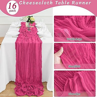 Cheesecloth Table Runners Boho Gauze, Rustic Fabric for Wedding & Party Decor
