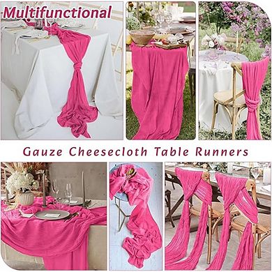 Cheesecloth Table Runners Boho Gauze, Rustic Fabric for Wedding & Party Decor