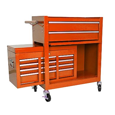 KWPZQEB 8-Drawer Tool Storage Cabinet with Wheels, Steel Portable Tool Box for Garage, Warehouse