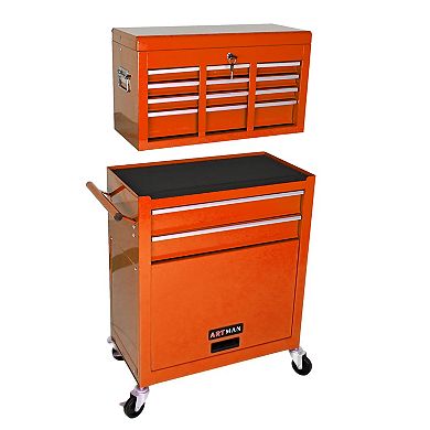 KWPZQEB 8-Drawer Tool Storage Cabinet with Wheels, Steel Portable Tool Box for Garage, Warehouse