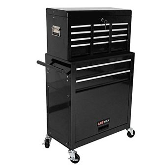KWPZQEB 8-Drawer Tool Storage Cabinet with Wheels, Steel Portable Tool Box for Garage, Warehouse