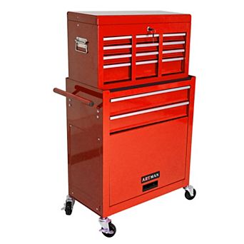 KWPZQEB 8-Drawer Tool Storage Cabinet with Wheels, Steel Portable Tool Box for Garage, Warehouse