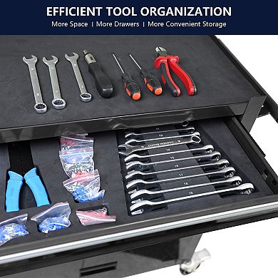 KWPZQEB Rolling Metal Tool Chest with 4 Drawers, 24.25"W Steel Multi-Functional Wheels Tool Trolley