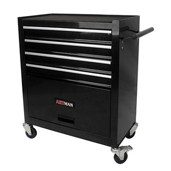 KWPZQEB Rolling Metal Tool Chest with 4 Drawers, 24.25"W Steel Multi-Functional Wheels Tool Trolley