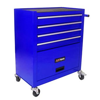 KWPZQEB Rolling Metal Tool Chest with 4 Drawers, 24.25"W Steel Multi-Functional Wheels Tool Trolley