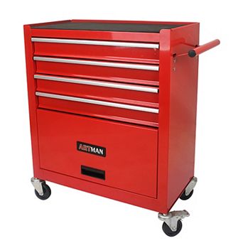 KWPZQEB Rolling Metal Tool Chest with 4 Drawers, 24.25"W Steel Multi-Functional Wheels Tool Trolley
