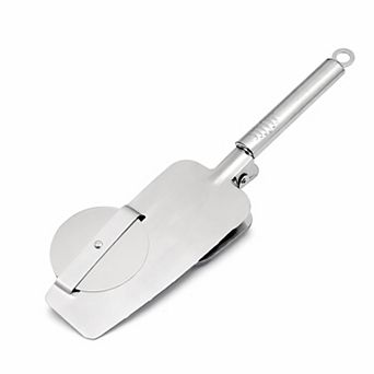 Stainless Steel Pizza Cutter and Server Spatula with Rolling Blade Foldable Handle Kitchen Tool
