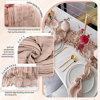 Soft Gauze Cheesecloth Table Runner, Decorative for Weddings & Parties