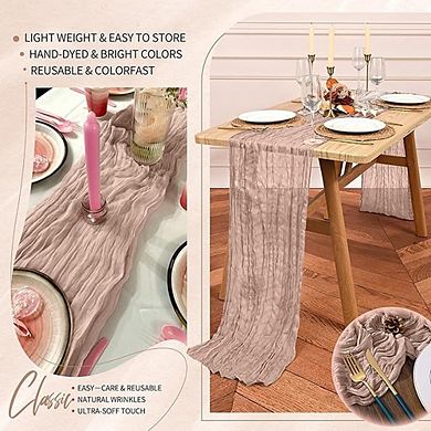 Soft Gauze Cheesecloth Table Runner, Decorative for Weddings & Parties