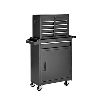 KWPZQEB Tool Chest with 5 Drawers, Rolling Tool Storage Cabinet with Adjustable Shelf for Garage