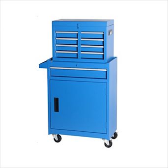 KWPZQEB Tool Chest with 5 Drawers, Rolling Tool Storage Cabinet with Adjustable Shelf for Garage