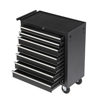 KWPZQEB Rolling Metal Tool Chest with 7 Drawer, Multifunctional Tool Cart for Garage, Warehouse