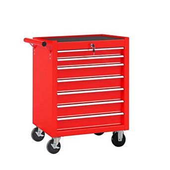 KWPZQEB Rolling Metal Tool Chest with 7 Drawer, Multifunctional Tool Cart for Garage, Warehouse