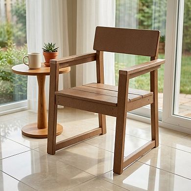 KWPZQEB HDPE Modern Outdoor Garden Armchairs with Backrest