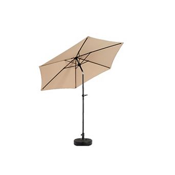 KWPZQEB 103.94Inch Outdoor Patio Umbrella with Push Button Tilt, 6 Ribs & Crank, Base Not Included