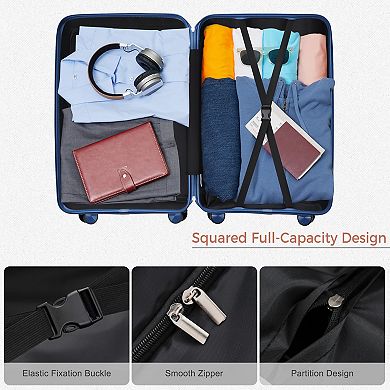 KWPZQEB 3PCS PP Travel Luggage Set with TSA Lock & 360° spinner wheels