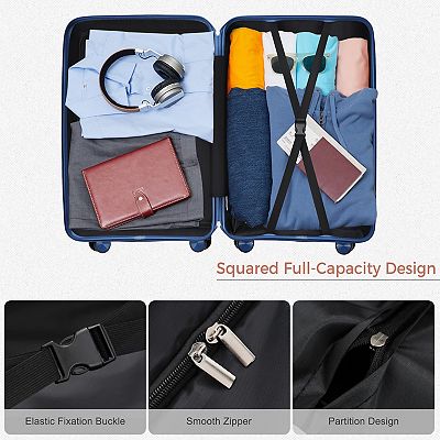 KWPZQEB 3PCS PP Travel Luggage Set with TSA Lock & 360° spinner wheels
